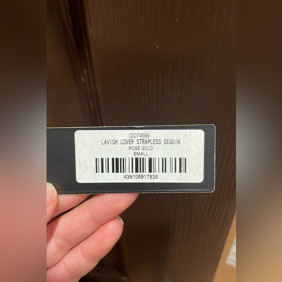 - Lulu’s small rose gold strapless sequin dress - Picture 7 of 8